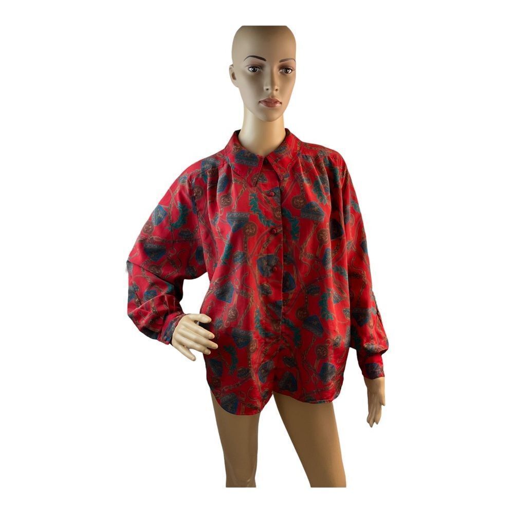Yves St.Clair Women’s Vintage Red  Multicolor Blouse .Size 10.